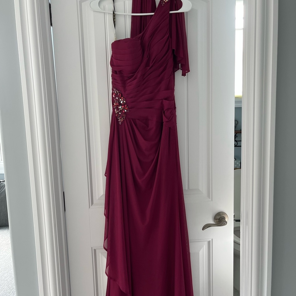Dark rose floor length Rina de Montella gown worn once